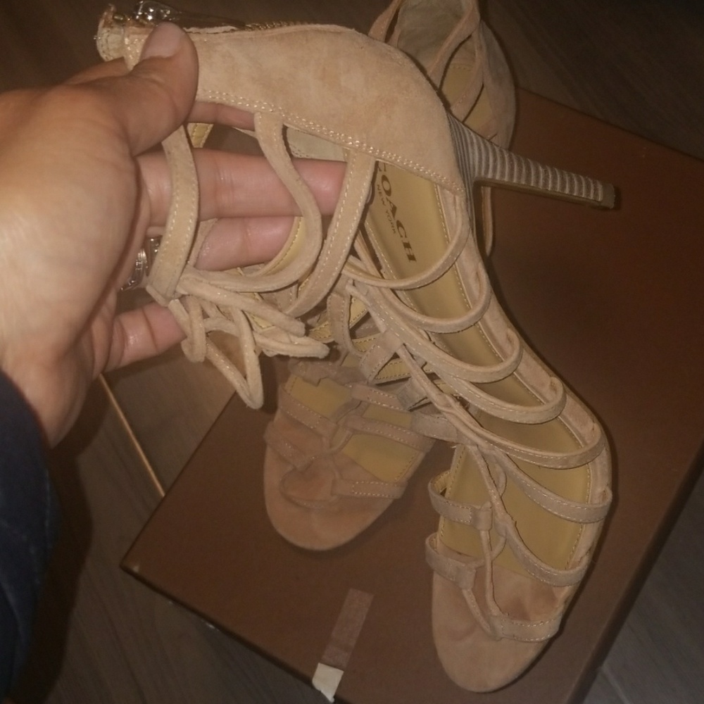 Coach Salvadora Strappy Suede Sandal - Picture 8 of 8
